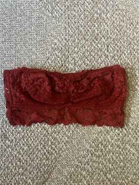 Auden Rust Lace Strapless Bandeau Bralette Size Small